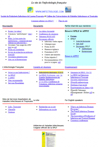 v1-infectiologie.com en janvier 2000